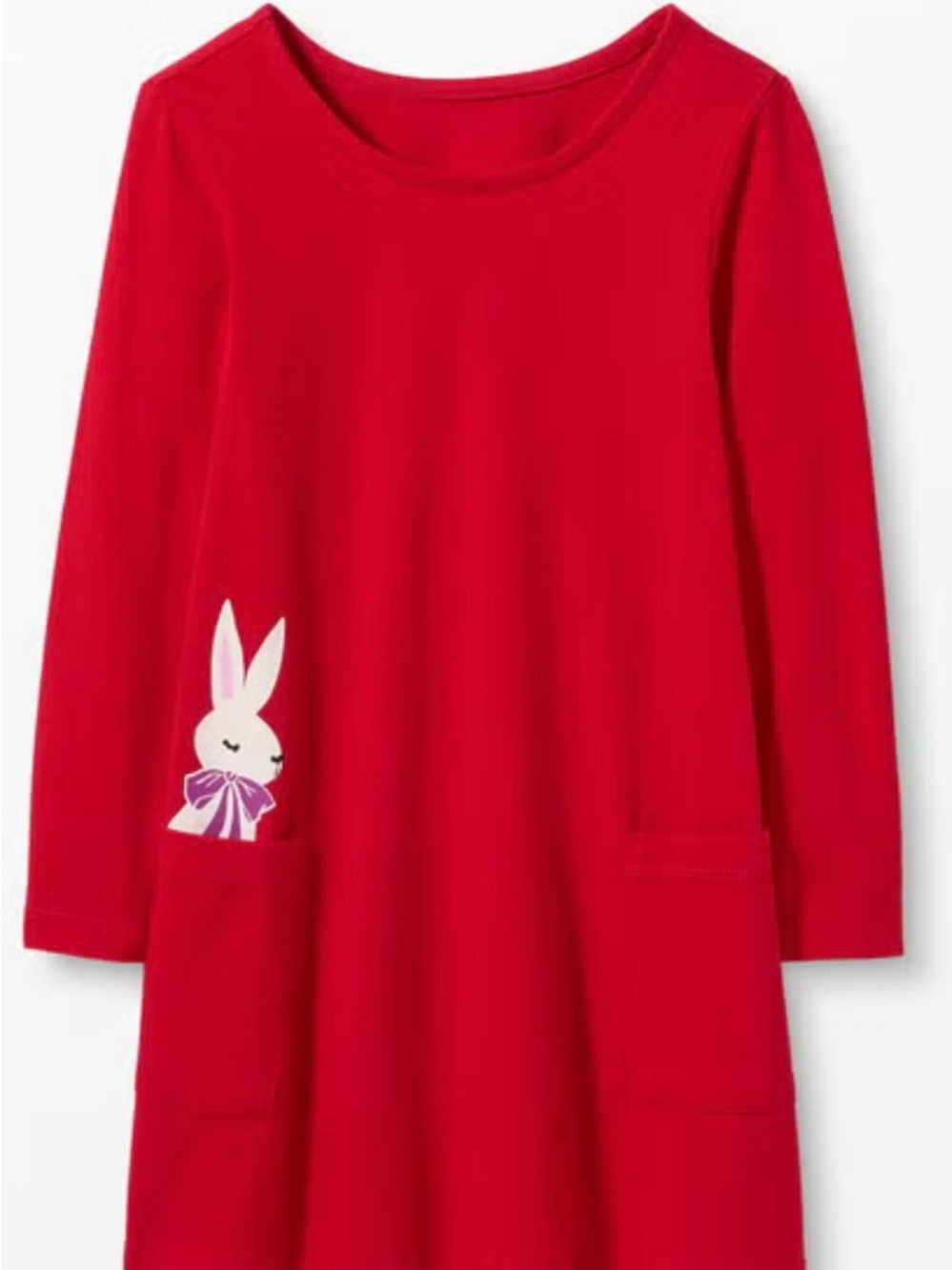 NEW - Hanna Andersson Red Crewneck Pocket Dress